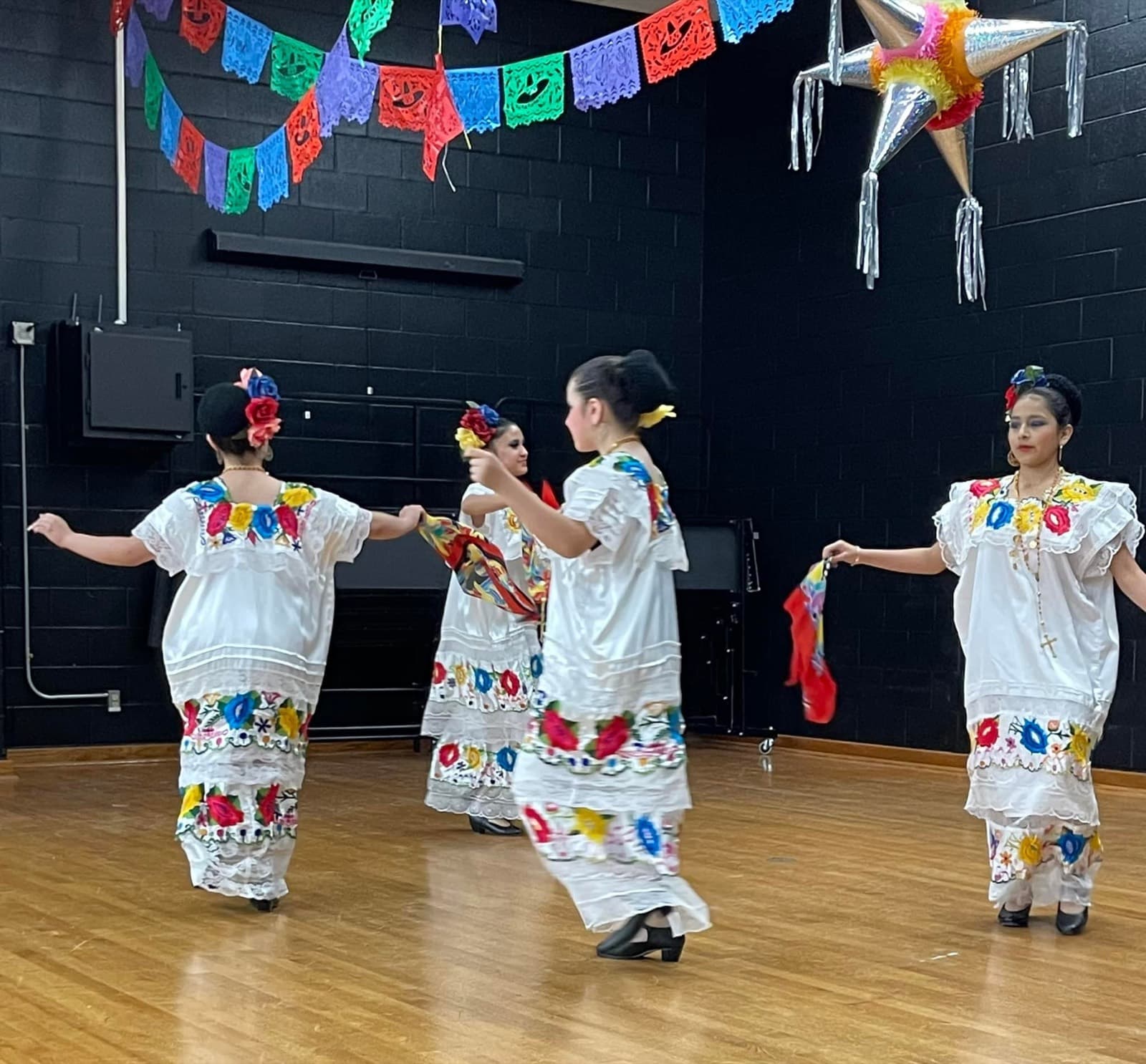 Rehearsal under the papel picado